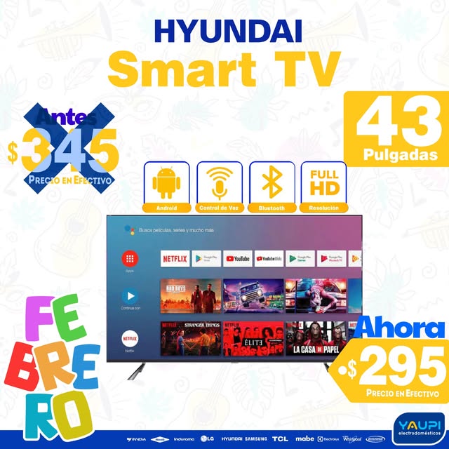 Smart TV Hyundai 43 pulgadas. Publicación de Yaupi del 15 de febrero de 2024